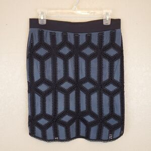 H&M Slip On Faux Suede Crochet Detail Date Night Office Pencil Skirt